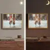 Schaatsen - IJs - Winter - Sneeuw Light Box met batterij (Wandlamp) middel -sfeer3