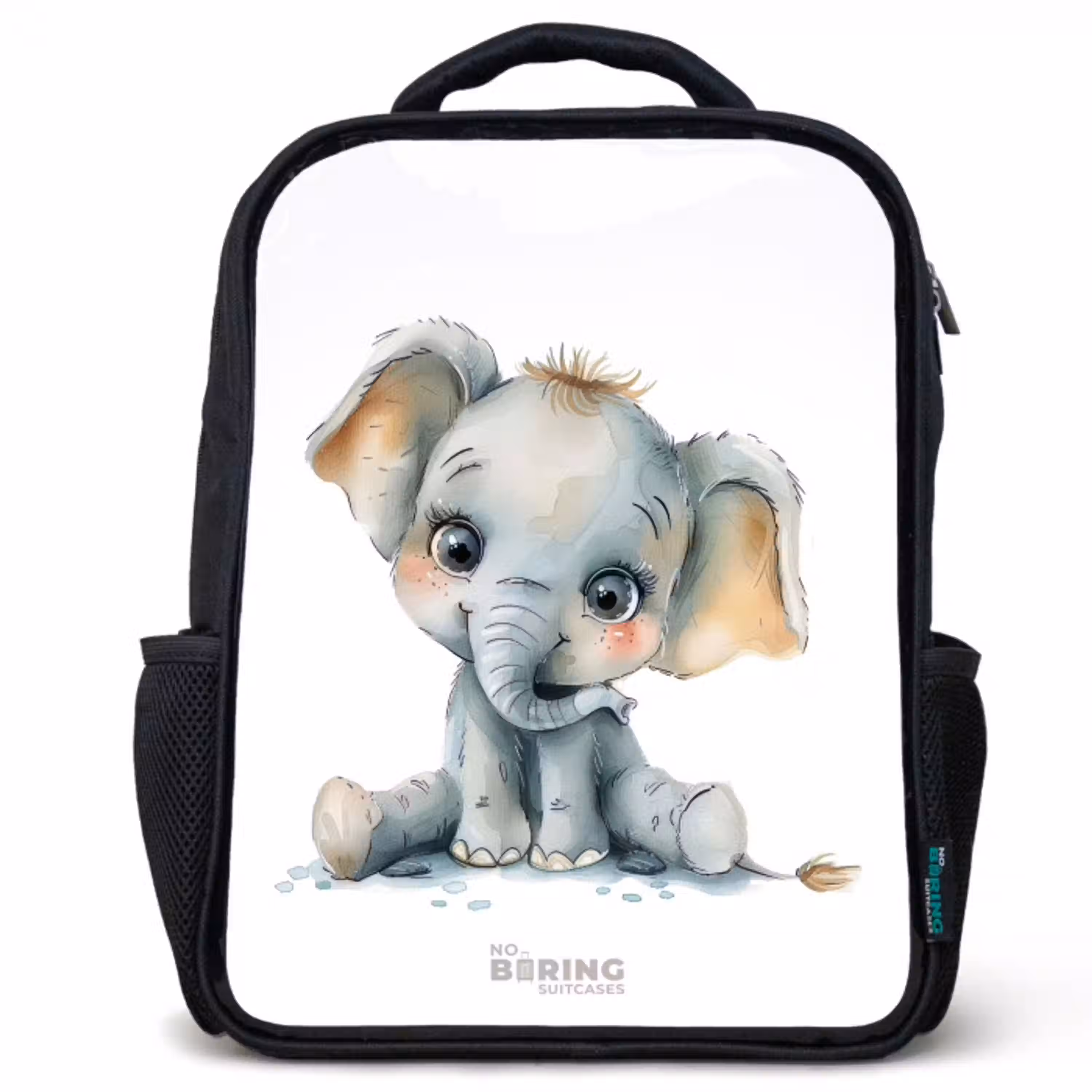 Baby olifant Rugzak - Zwart middel -3d