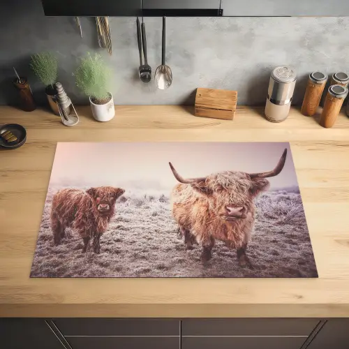 Schotse hooglanders - Licht - Lucht - Natuur Inductie beschermer vinyl 3mm klein -sfeer5