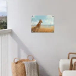 Vos - Gras - Wolken - Oranje tuinposter los doek klein -sfeer8