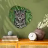 Panter - Zebrapatroon - Groen Wandcirkel Organisch Forex 3mm klein -sfeer2