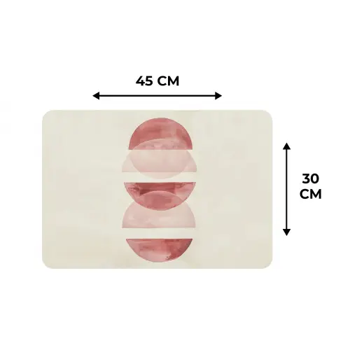 Minimalistisch - Cirkels - Roze Placemat vinyl groot -specs