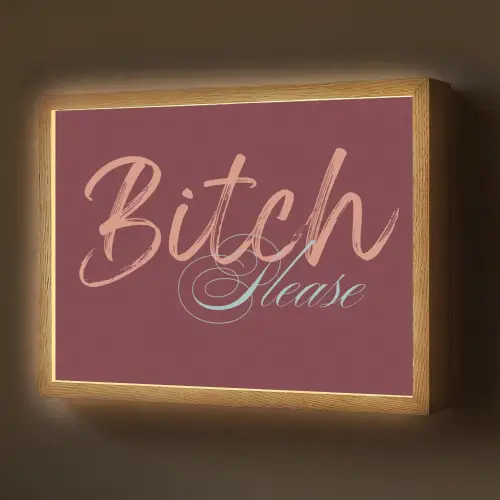 Bitch please - Rood - Blauw Light Box met batterij (Wandlamp) middel -z3d_website