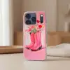Roze - Bloemen - Cowboy Telefoonhoesje iPhone 17 Pro klein -sfeer2