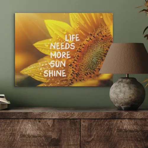 Zonnebloem - Close up - Geel - Quote PET vilt klein -sfeer2