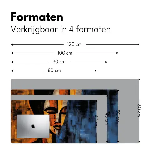 Abstract - Portret - Kleurvakken Muismat XXL klein -sfeer5