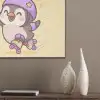 Pinguïn - Rolschaatsen - Geel - Energiek PET vilt klein -sfeer6_closeup