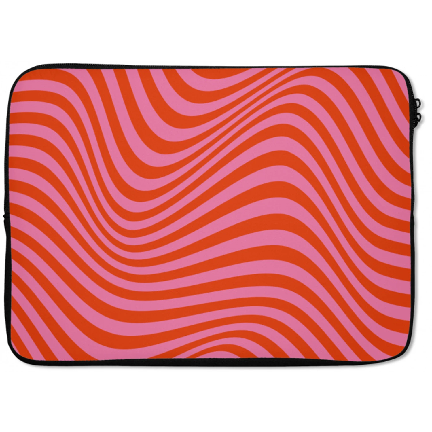 Golvend patroon - Rood - Roze - Lijnen laptophoes neopreen klein -zkaufland3dotto