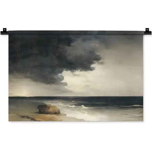 Kust - Golven - Rots - Storm Wandkleed katoen klein -zz3d