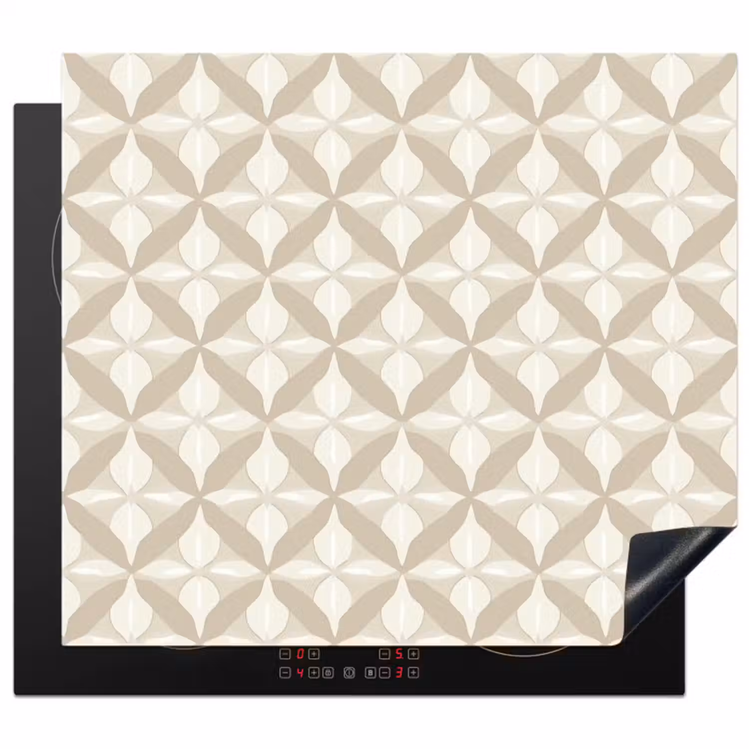 Inductie beschermer - Patroon - Klassiek - Beige