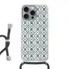 Grafisch - Tegel - Blauw Hoesje iPhone 16 Pro Max met koord klein 804 -3d