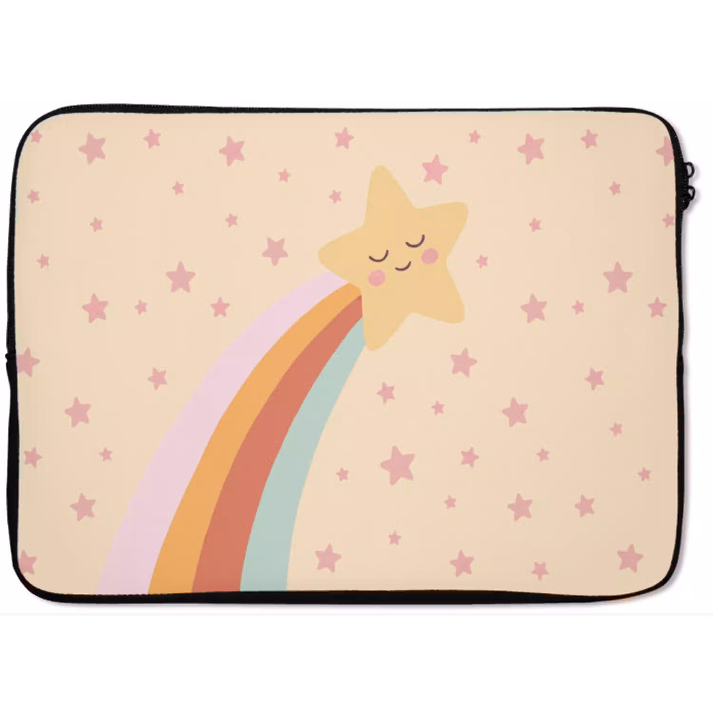 Ster - Regenboog - Nacht - Illustratie - Pastel laptophoes neopreen klein -zkaufland3dotto