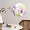 Lavendel - Vlinder - Bloemen Wandcirkel kunststof plaat 5mm dik klein -sfeer4