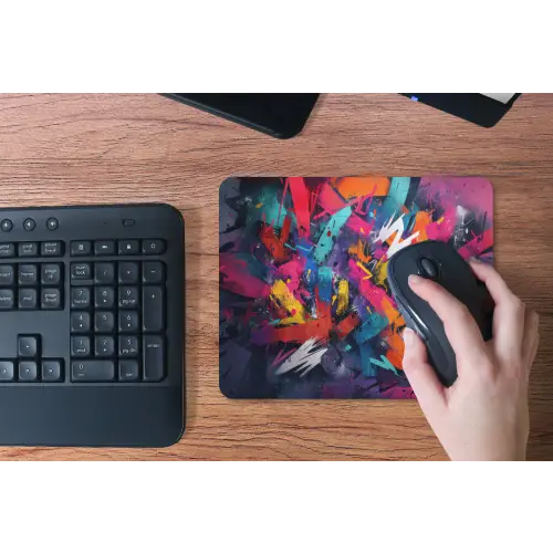 Abstract - Explosie - Neonkleuren muismat rubber klein -toetsenbord