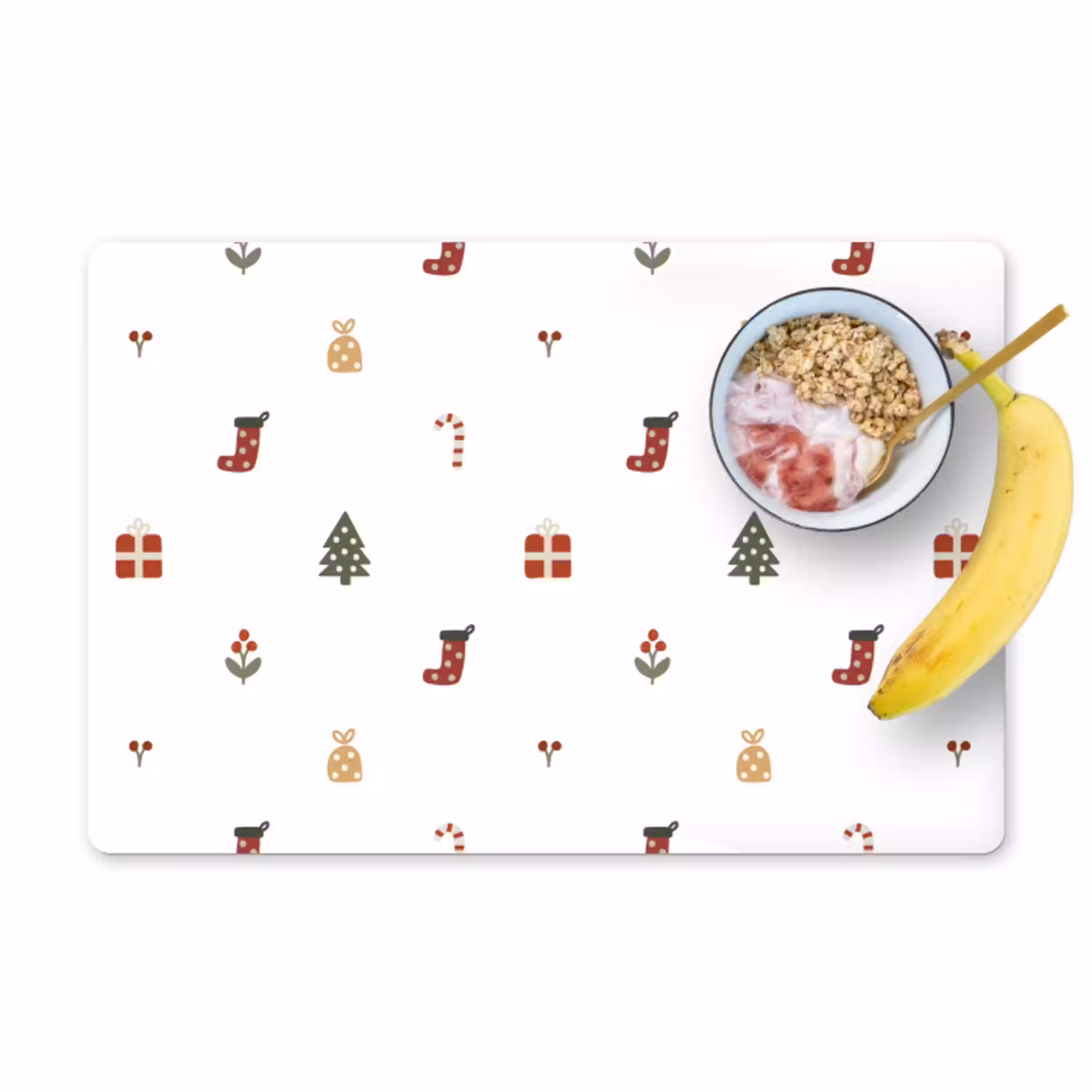 Illustratie - Kerstsymbolen - Wit Placemat vinyl groot 368 -zzzproduct_Kitchenyeah-website