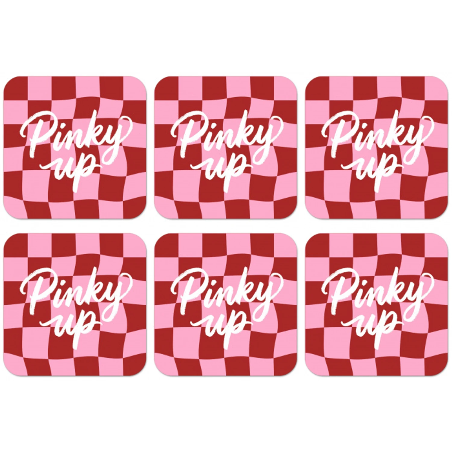 Pinky up - Geblokt - Bordeauxrood onderzetter kurk middel -zkaufland3dotto