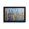 Skyline - Wolkenkrabbers - Water - Blauw fotolijst zwart zonder passe partout klein -3d