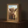 Schotse hooglander - Dieren portret - Natuur - Dier Light Box met kabel (Tafellamp) klein -z3d_website