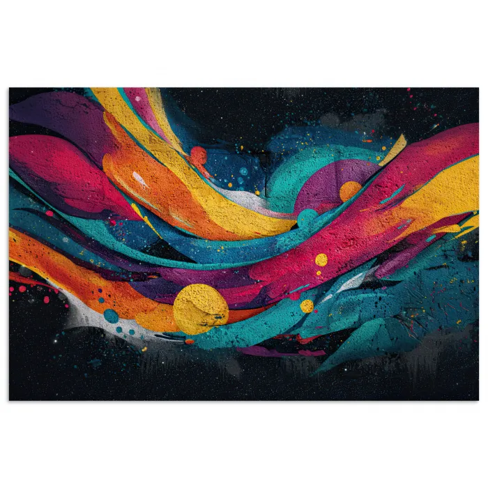 Banen - Golven - Kleurrijk - Abstract poster papier klein -3d