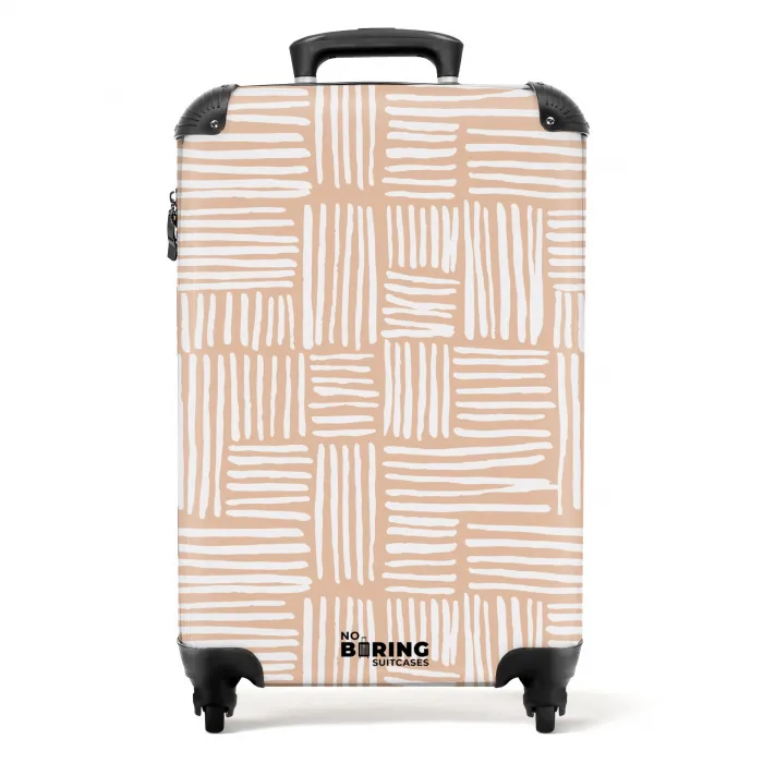 Geruite blokken met witte penseelstrepen NBS - Handbagage koffer - Kinderen Unisex middel -productfoto_recht