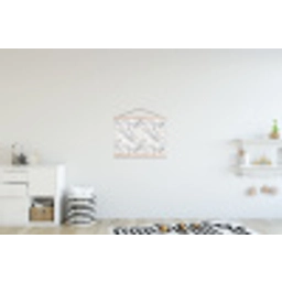 Grijs - Marmer - Gedetailleerd textielposter latten blank klein 122 -kinderkamer