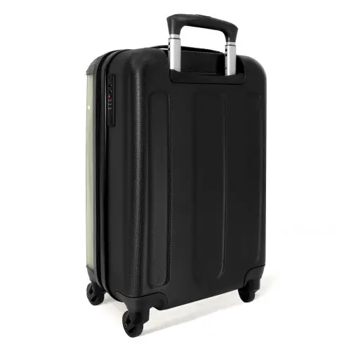 Een bruine beer die een boek leest - Groen NBS - Handbagage koffer - Volwassenen Unisex middel -achterkant