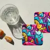 Abstract - Neon - Design - Kleurrijk - Graffiti onderzetter kurk middel -sfeer4