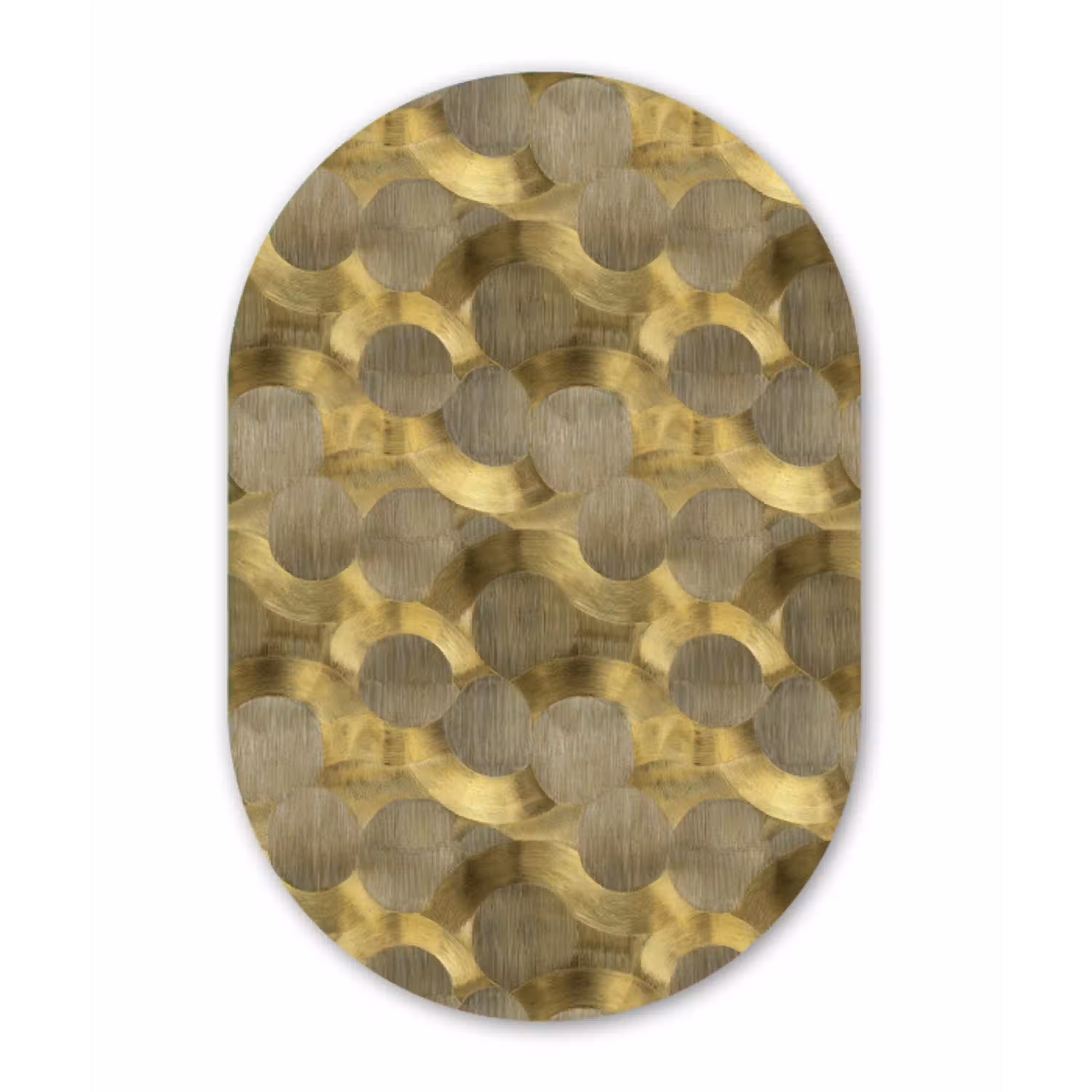Modern - Geometrisch - Goud Wandcirkel Ovaal Aluminium middel 839 -3d
