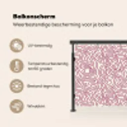Kronkelende lijn - Magenta - Crème Balkonbeschermer Duitsland klein 596 -specs_NL