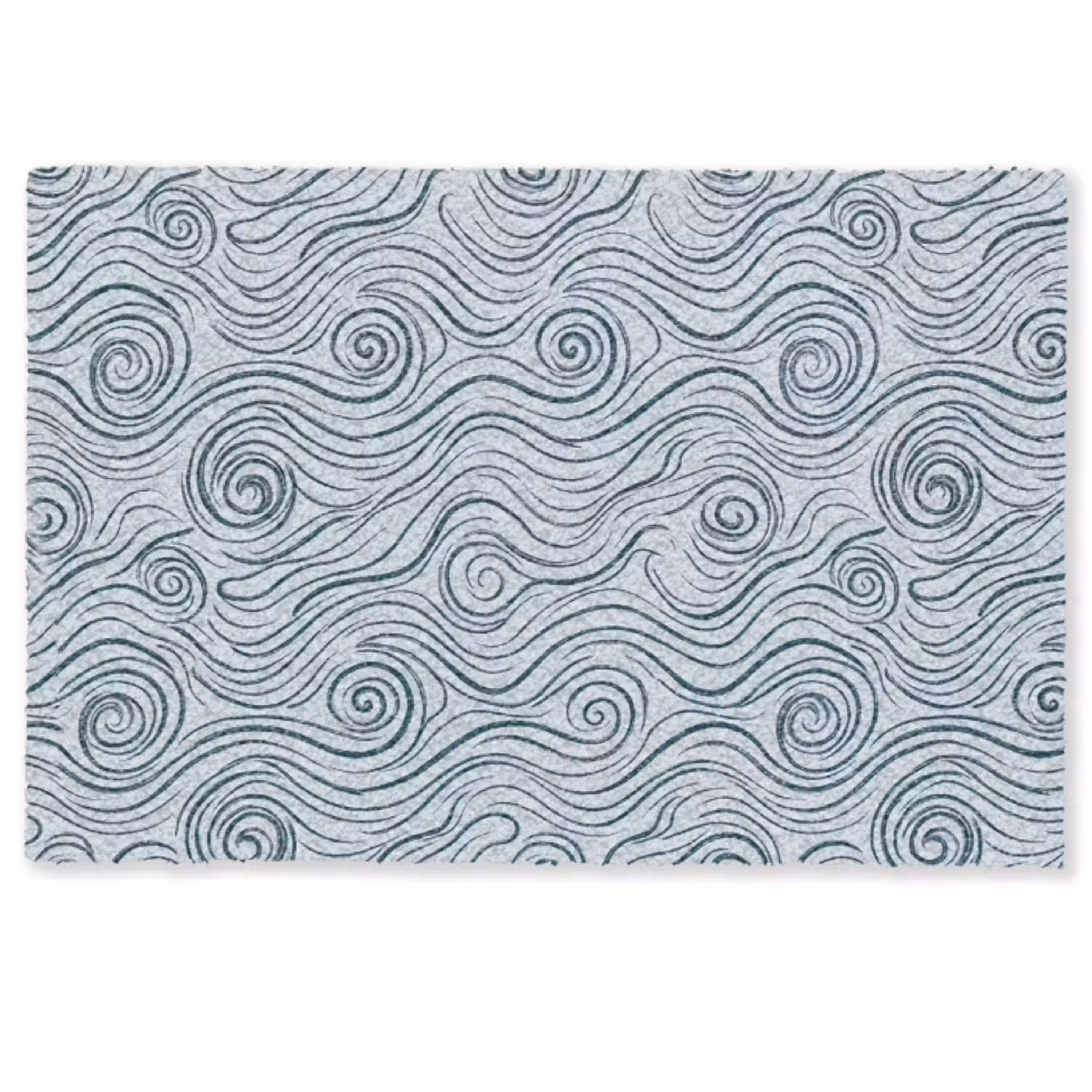 Patroon - Golven - Abstract - Modern - Blauw Deurmat klein -zkaufland3d