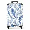 Barok bladeren patroon blauw NBS - Handbagage koffer - Kinderen Unisex middel -productfoto_recht
