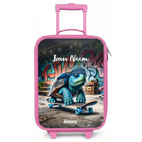 Skater schildpad Kinderkoffer - Roze klein -zz3dotto