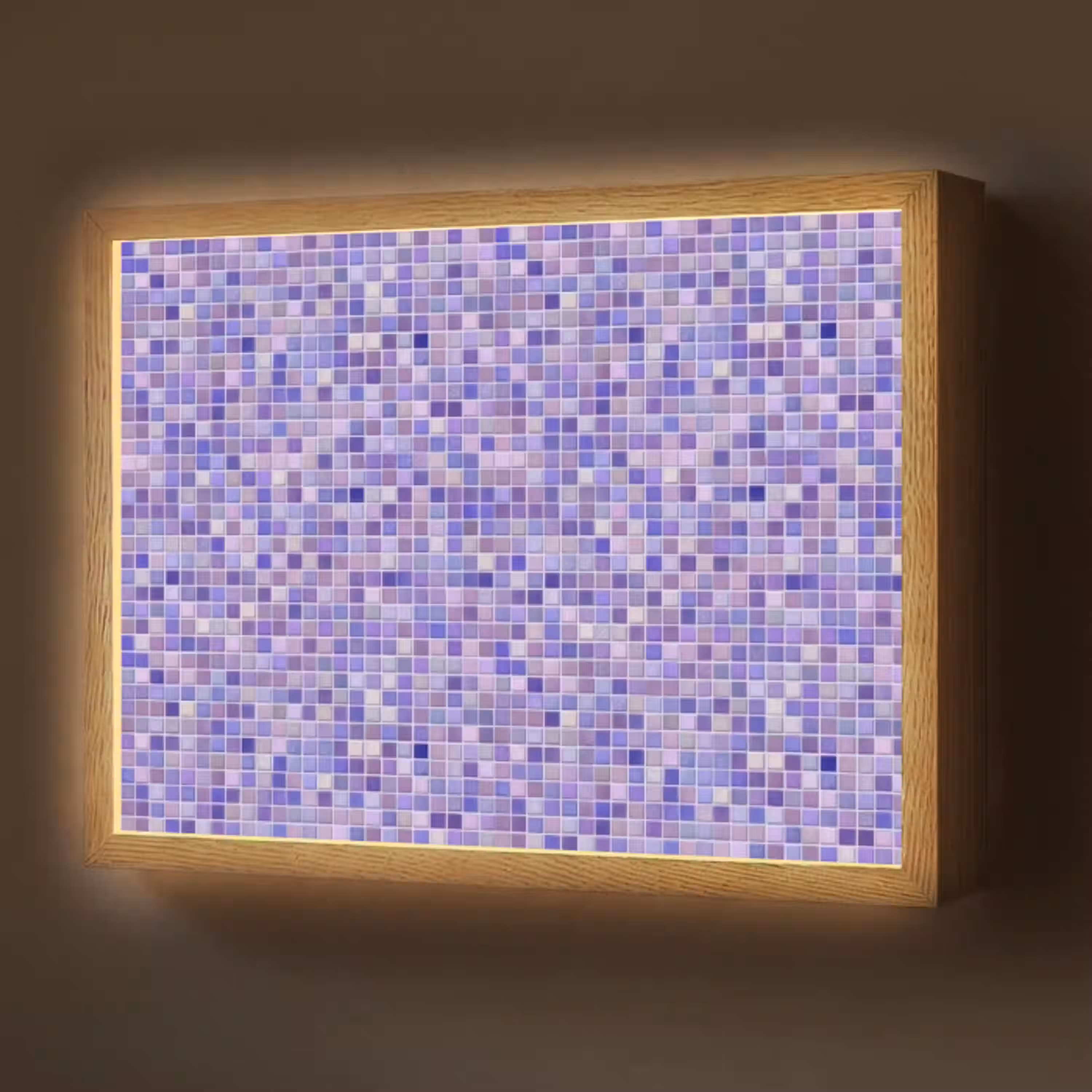 Mozaïek - Tegels - Lila - Amethist Light Box met batterij (Wandlamp) middel 907 -z3d_website