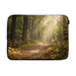 Zonlicht - Bospad - Bomen laptophoes neopreen klein -3d