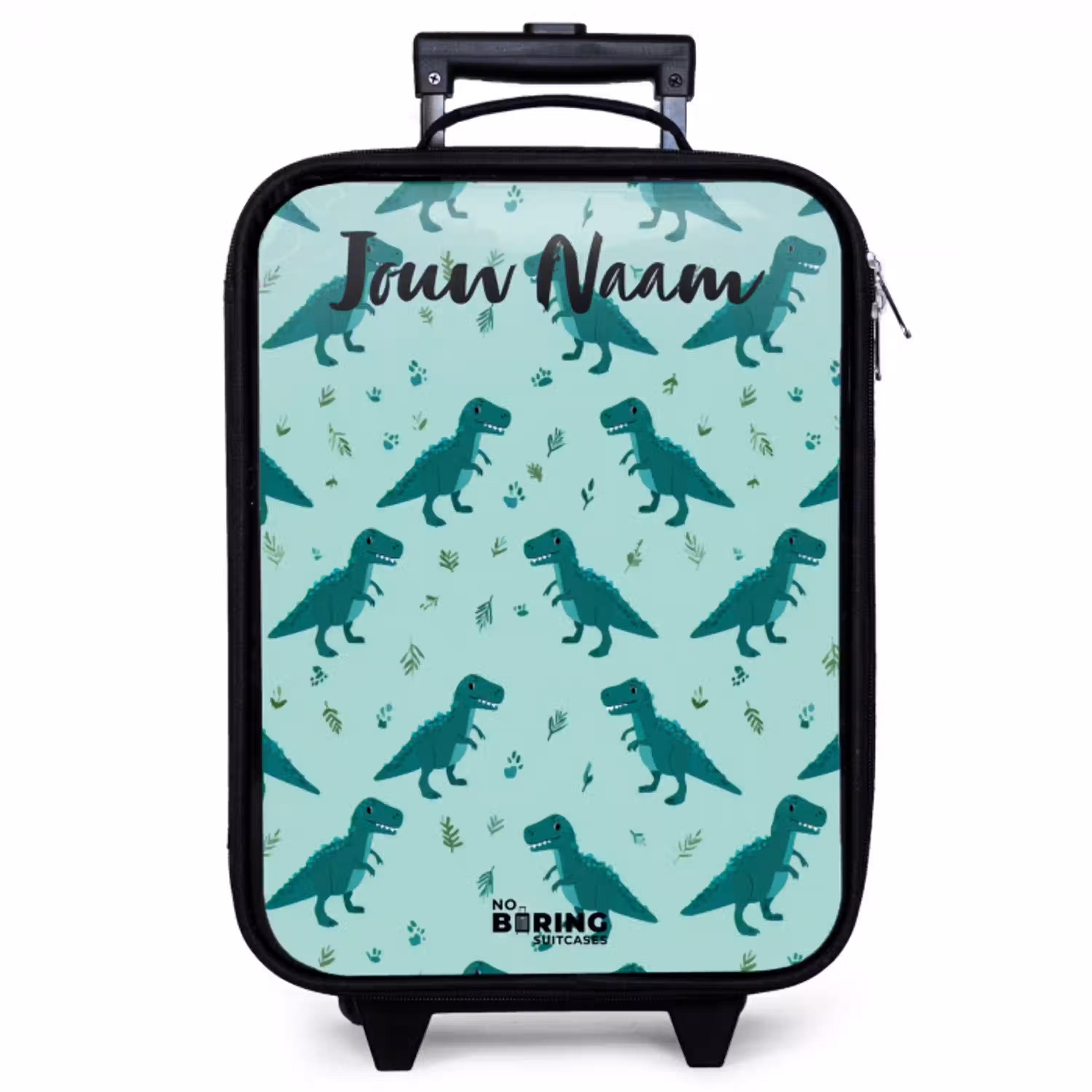 Dinos - Patroon - Groen Kinderkoffer - Zwart klein -zzz_website3d