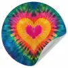 Hart - Tie Dye - Kleurrijk Wandcirkel behangsticker klein -3d
