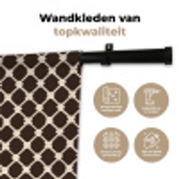Bruin - Ruitpatroon - Geometrisch Wandkleed katoen klein 269 -sfeer2