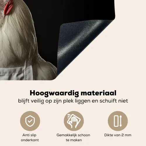Kok - Rood - Kip Inductie beschemer met haakjes klein -ky-onderkant-nl