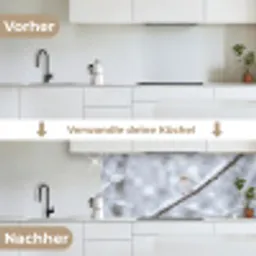 Vogeltje - Sneeuw - Tak - Winter - Zacht keuken achterwand 2 middel -voor-na_DE