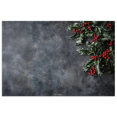 Winter - Hulst - Kerst - Beton poster papier klein -3d