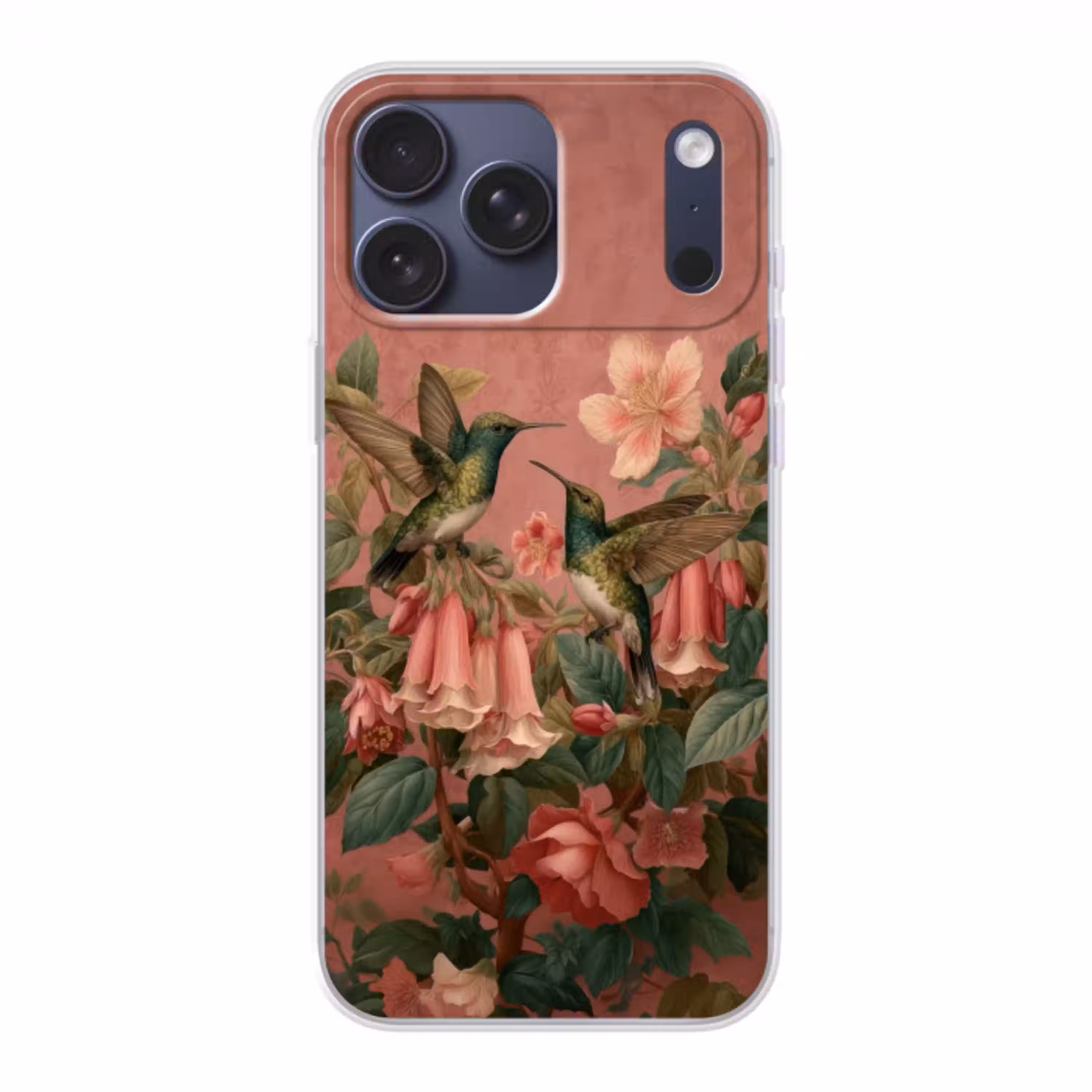 Kolibries - Bloemen - Groen - Roze Telefoonhoesje iPhone 17 Pro Max klein -3d