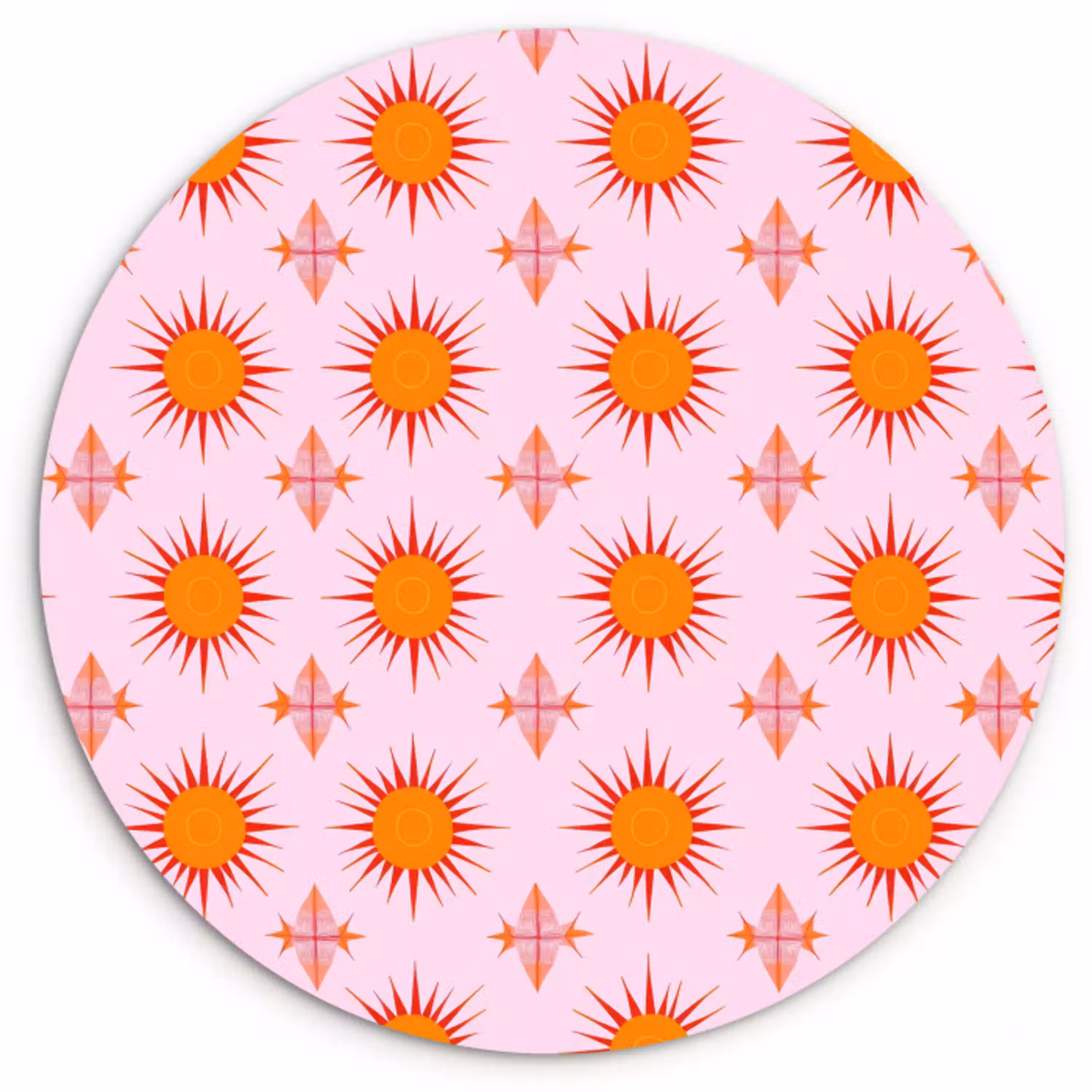 Zon - Patroon - Roze Wandcirkel kunststof plaat 5mm dik klein 188 -3d