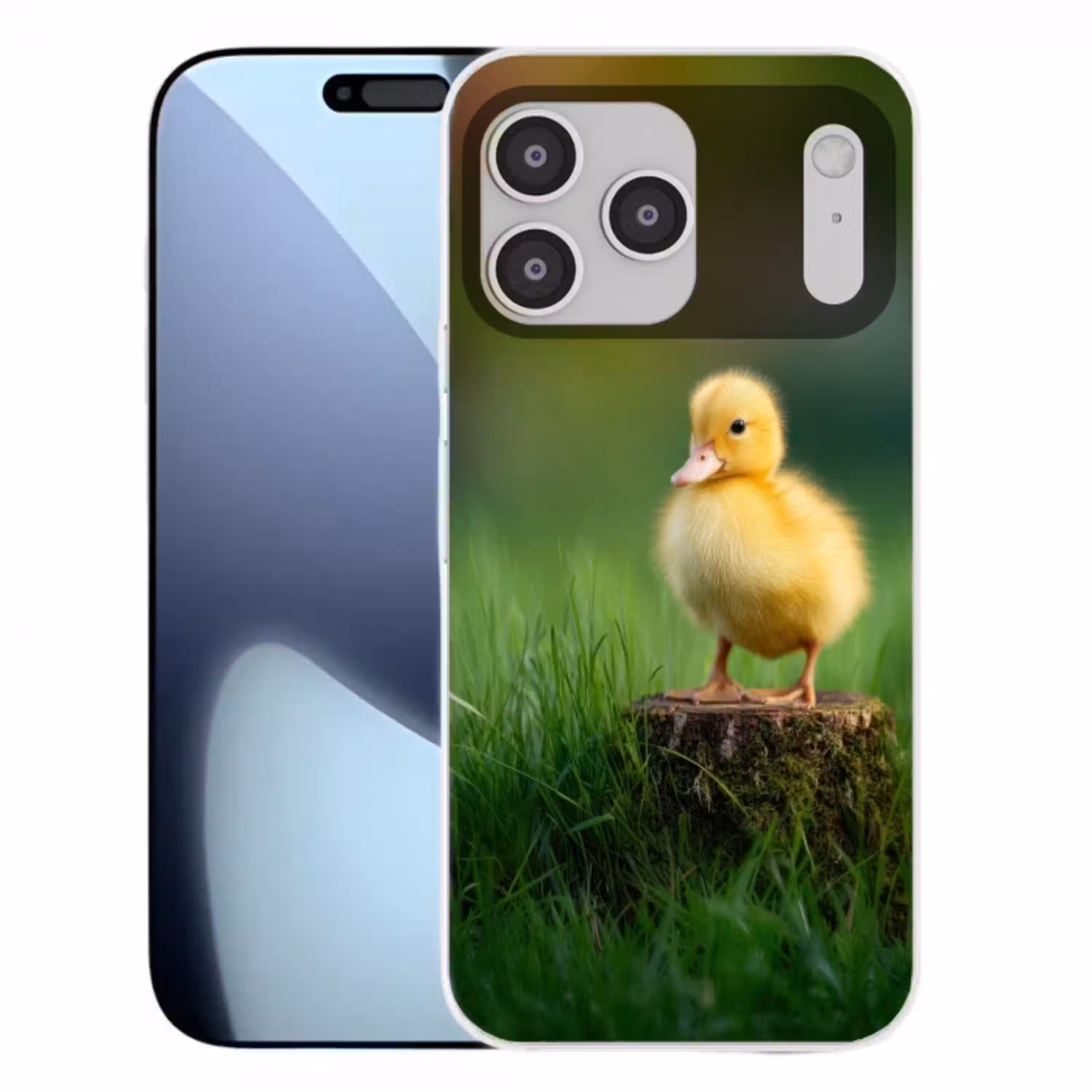 Kuiken - Eend - Geel - Gras Telefoonhoesje iPhone 17 Pro Max klein -3d