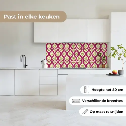 Retro - Floraal - Paars keuken achterwand 2 middel 871 -sfeer4_NL