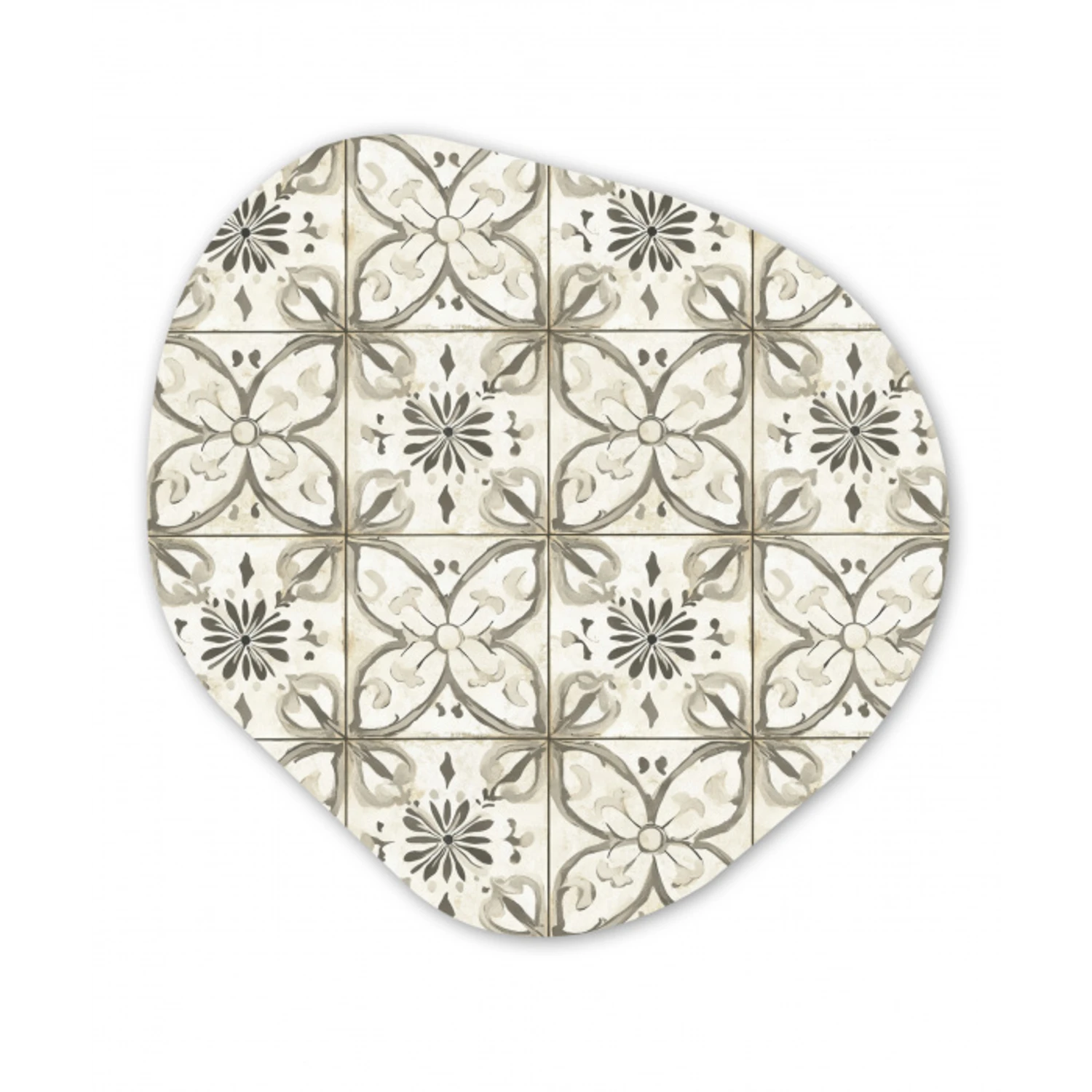 Antiek - Tegel - Beige Wandcirkel Organisch Aluminium middel 851 -3d