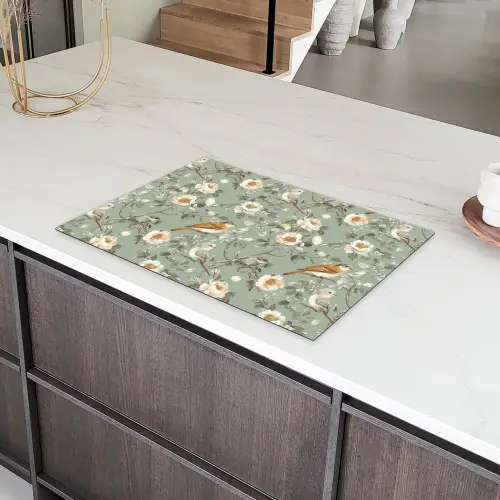 Roze - Vogels - Kleurrijk Inductie beschermer vinyl 3mm klein 276 -sfeer8