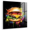 Hamburger - Graffiti - Verf - Kleurrijk - Eten - Abstract plexiglas 5mm klein -zzzproduct_nieuw