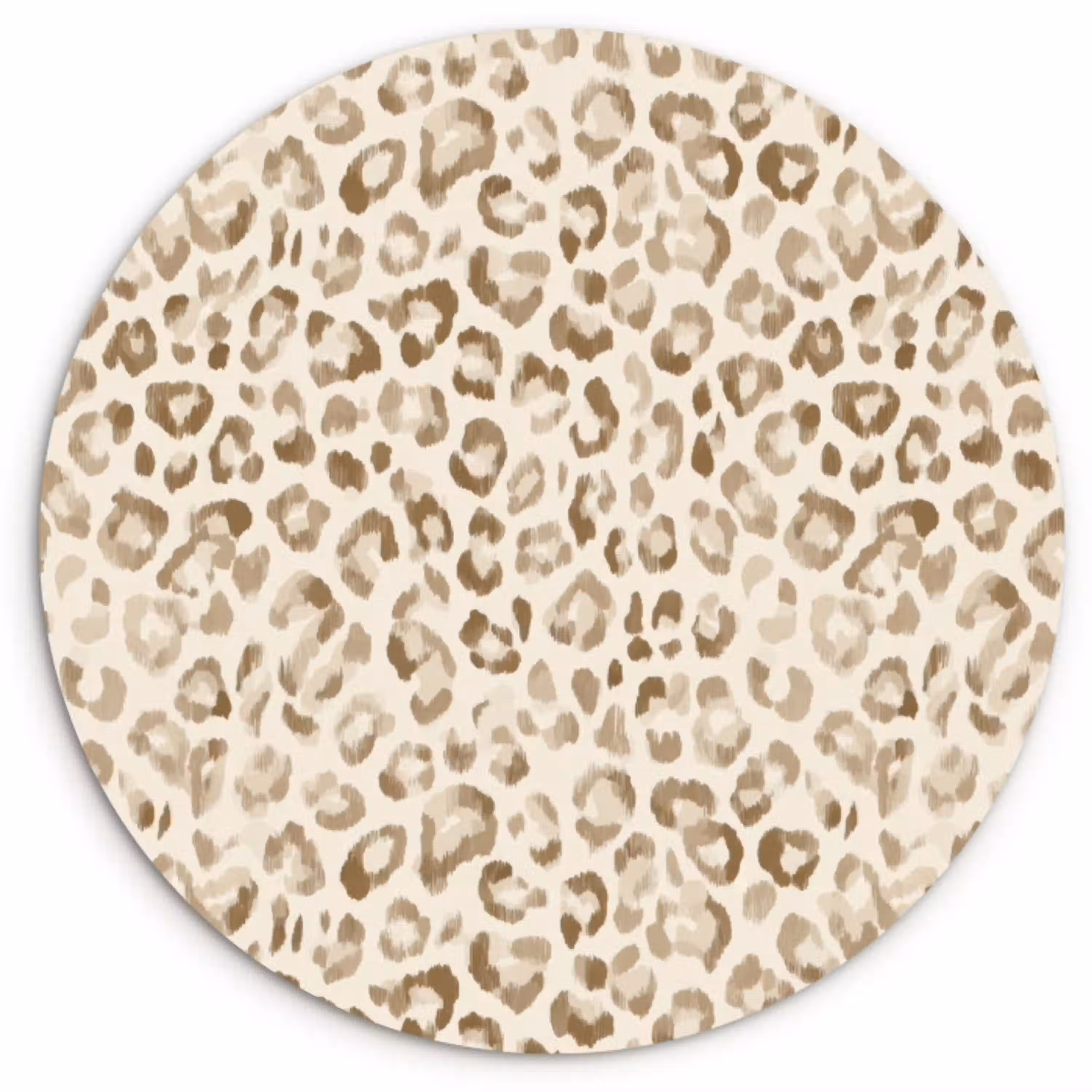 Luipaard - Klassiek - Beige Wandcirkel kunststof plaat 5mm dik klein 188 -3d