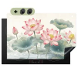 Aquarel - Lotusbloemen - Kleurrijk Inductie beschemer met haakjes klein -3d