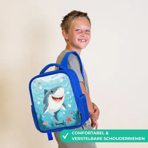 Haai - Water - Zee Kinderrugzak - Blauw middel -sfeer3_NL
